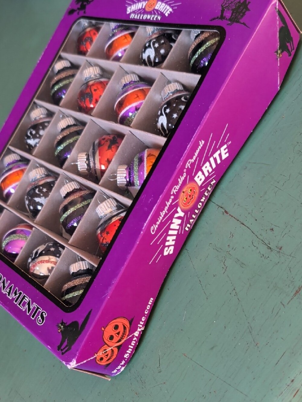 Christopher Radko Shiny Brite Halloween Glass mini Ornaments 20 Bats Cats - Picture 3 of 10